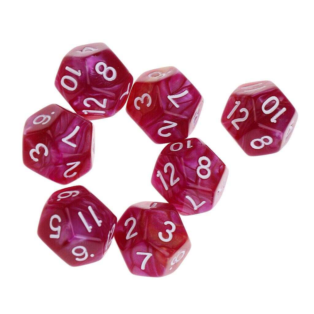 10PCS D12 Polyhedral Dice for RPG Games Table Game Red