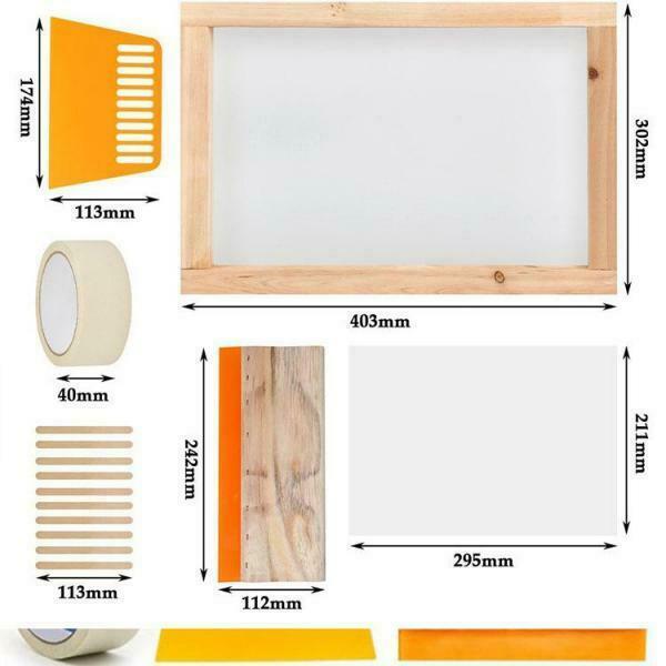 24x Screen Printing Kit Tool with Wooden Silk Screen Printing Frame Masking Tape
