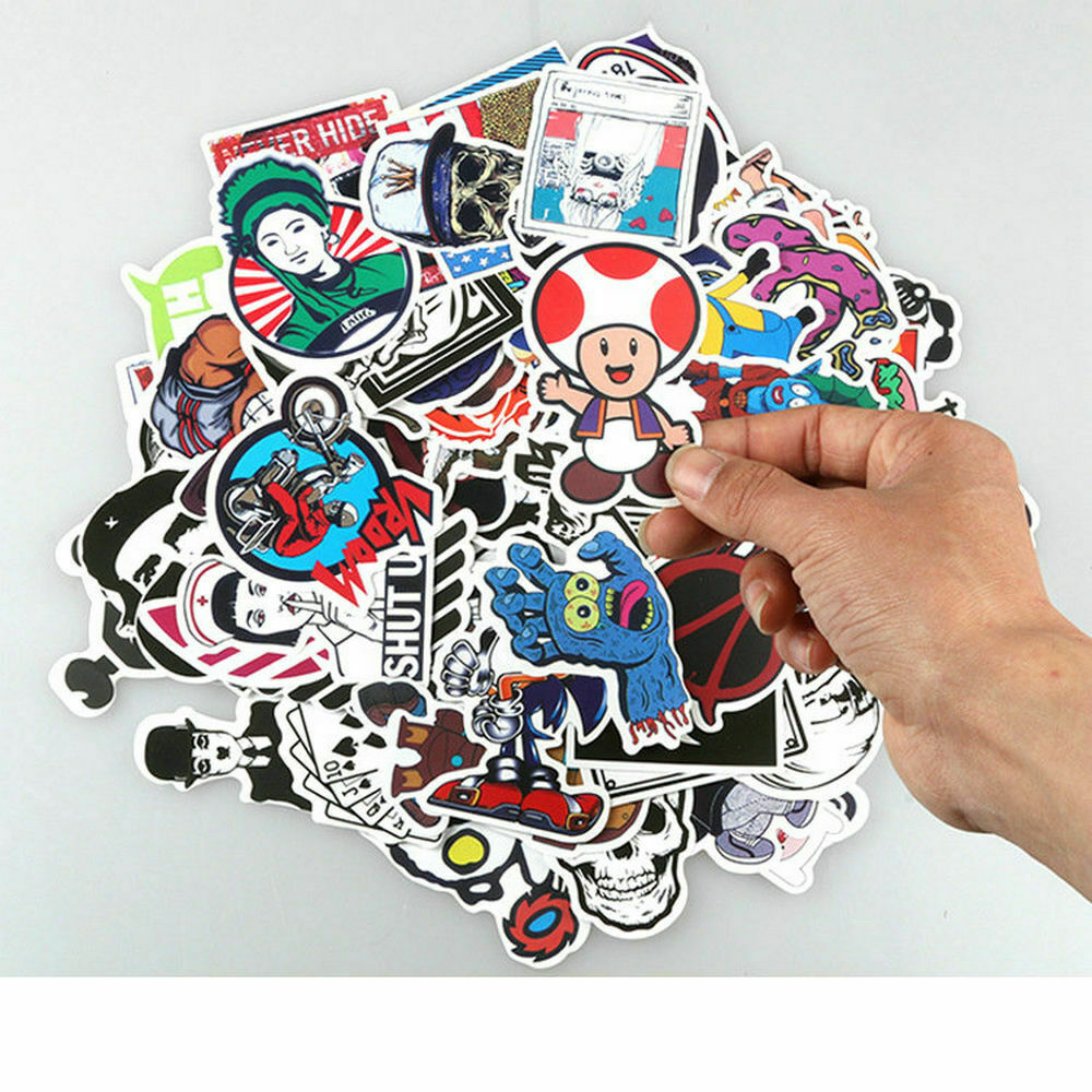 100pcs Cool Skateboard Stickers Bulk Pack Snowboard Vinyl Decor Decals Random
