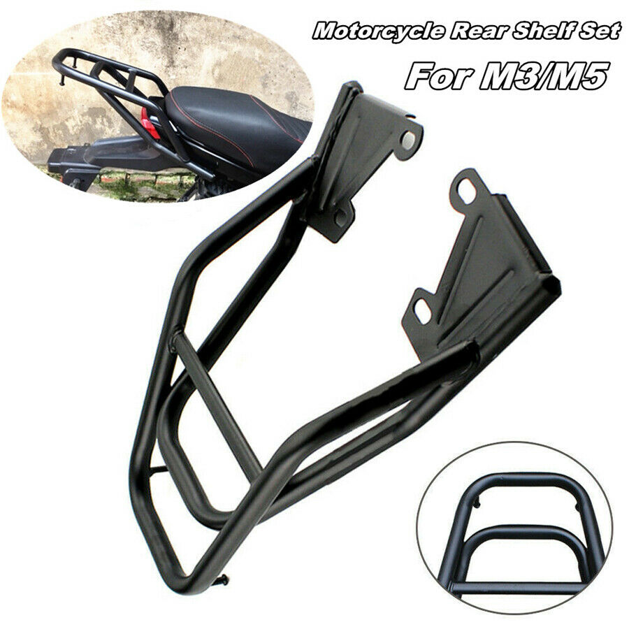 Motorcycle Rear Shelf Tail Fin Luggage Rack for M3/M5 Retrofit Styling Black
