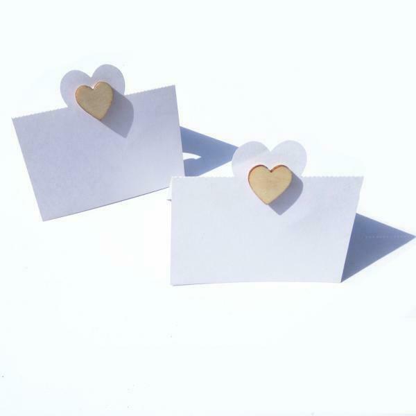 50 Pieces Wooden Love Heart Table Name Place Cards Wedding Party Decor Favor