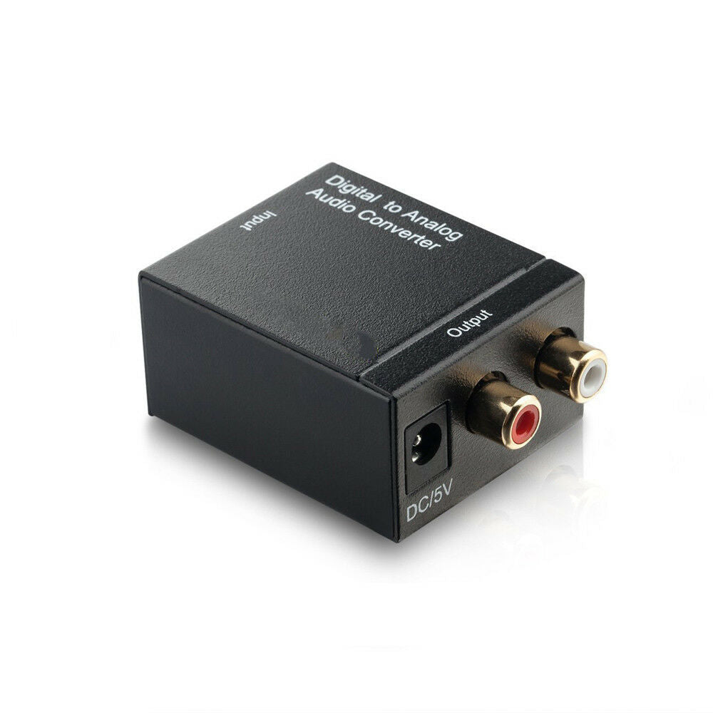 Digital Optical Coax Toslink To Analog Converter Adapter RCA L/R Stereo Audio S