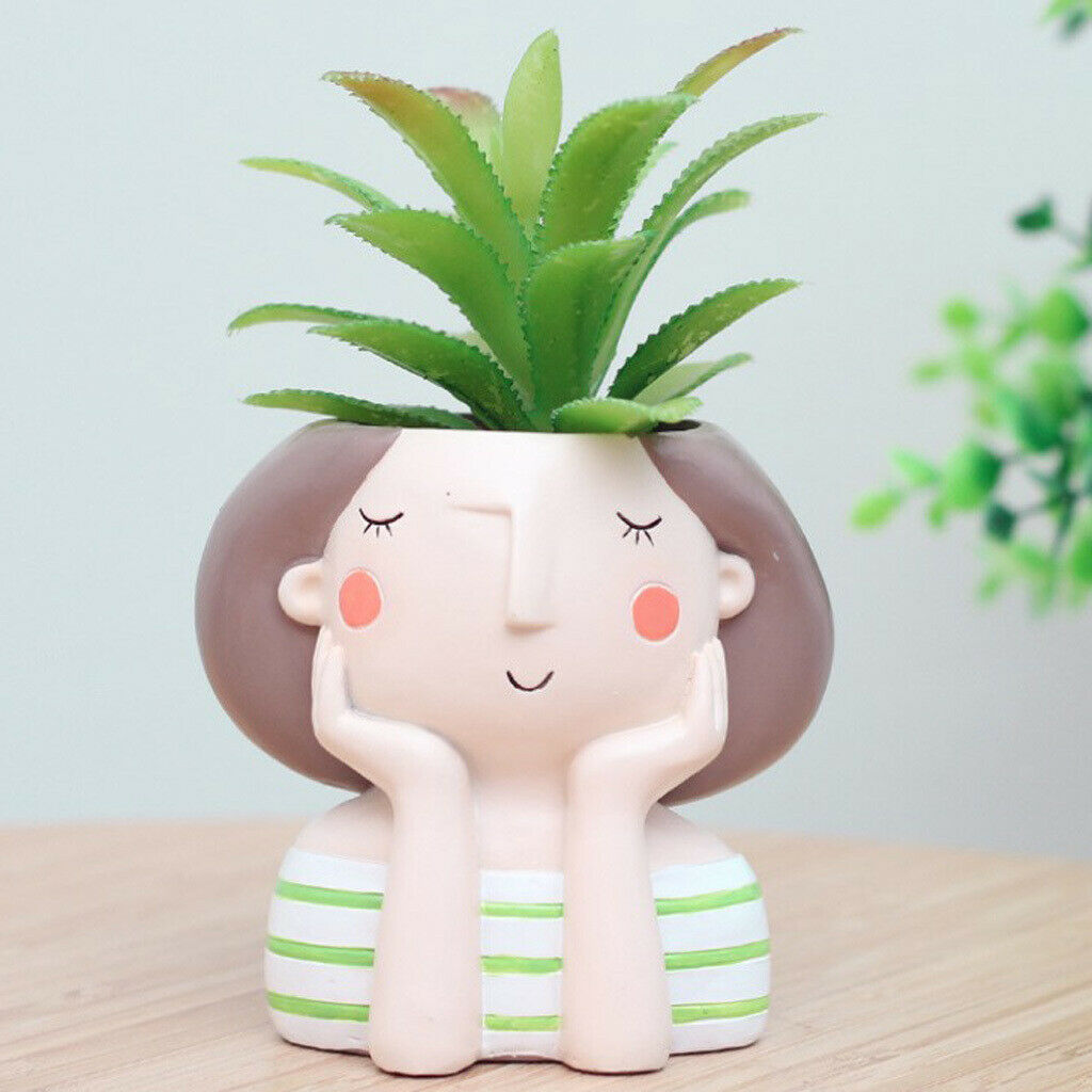 2Pcs Girls Plant Pot Small Succulent Display Flowerpot Outdoor Indoor Garden