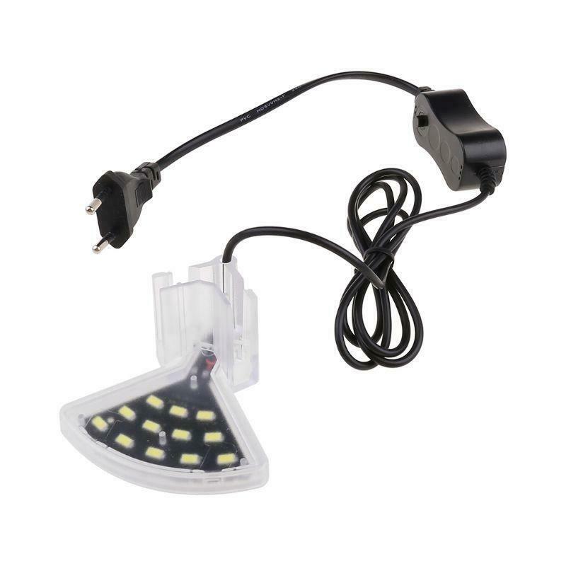 EU 100-240V LED Clip-on Fish Tank Aquarium Lighting Bulb White Light