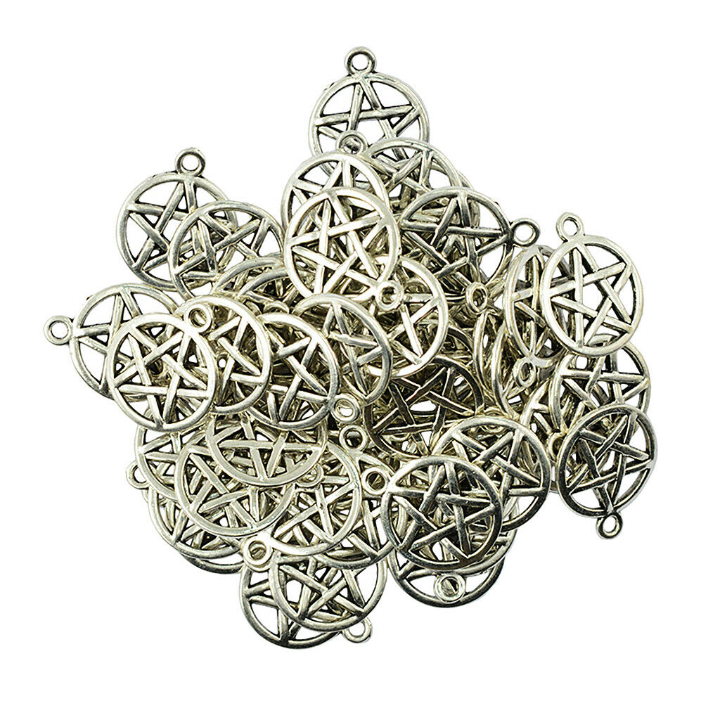 50pcs Alloy Lucky Knot Star Charm Pendant Jewelry Making Accessory Crafts