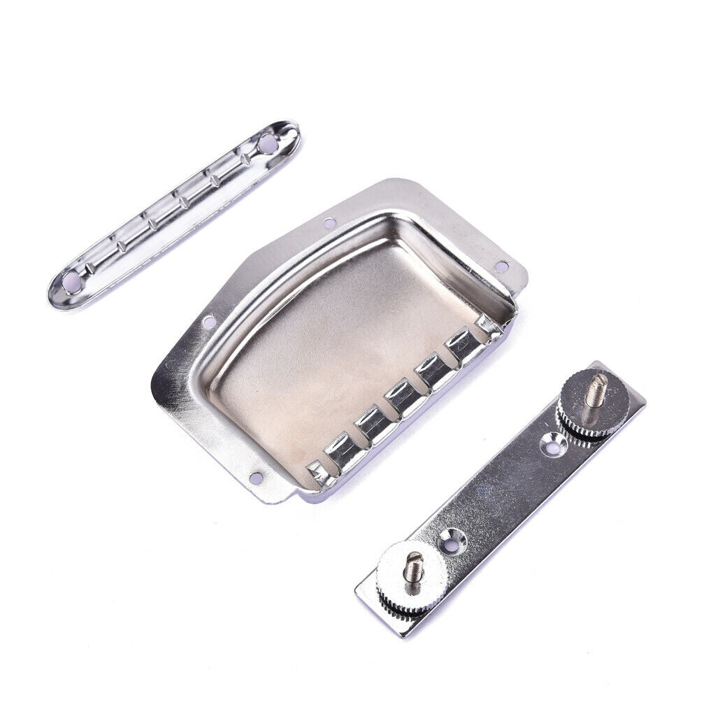 Adjustable Electric Guitar Bridge+Tailpiece Chrome Set for   Guitar