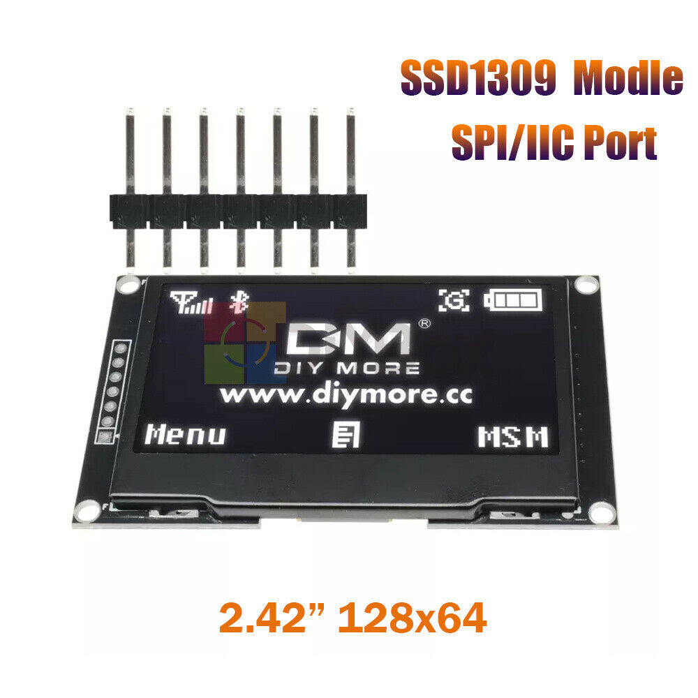 2.42" inch OLED Display SSD1309 Module 128x64 SPI/IIC Port White For Arduino C51
