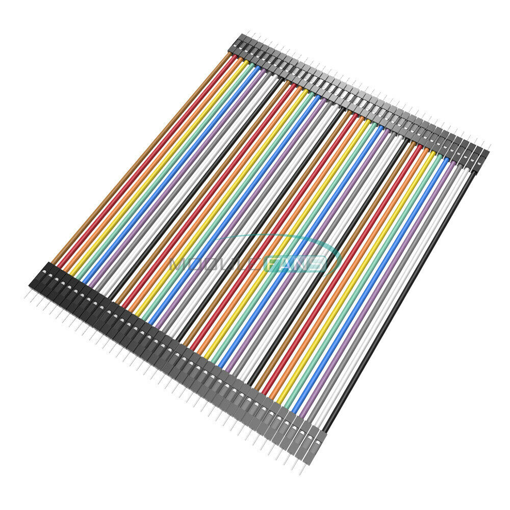 40pcs Male to male Dupont Wire Cables Jumper 10cm 2.54MM 1P For Arduino  MF