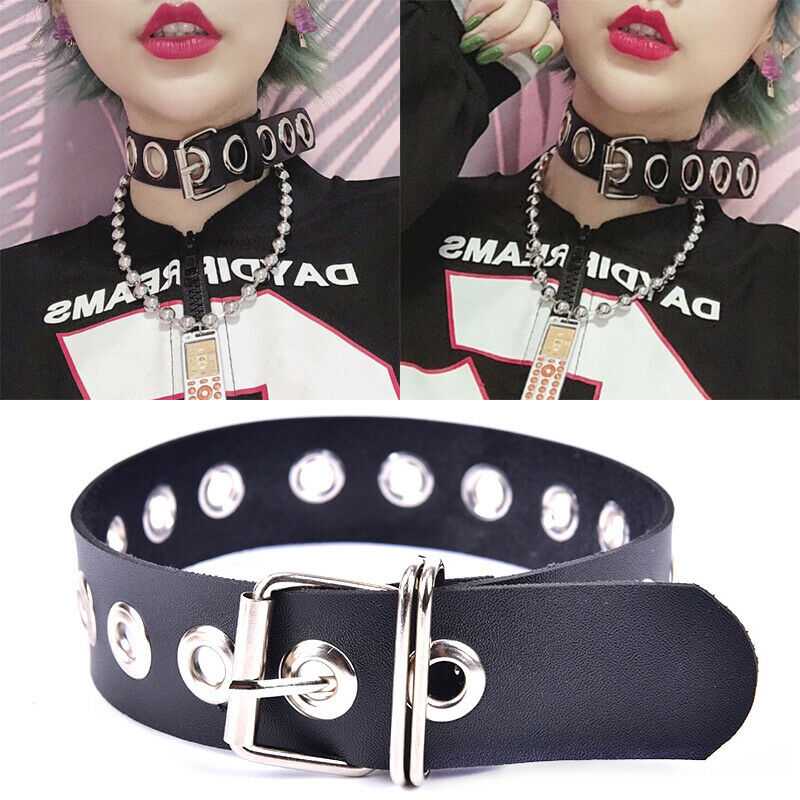 Punk Gothic Leather Women Choker Necklace Sexy Collar Neck Ring Jewelry Cir.DD