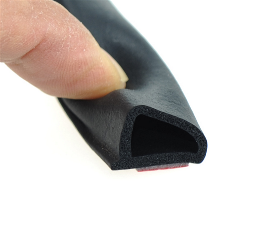 4M Car Door Edge Sloping D Type Weatherstrip Noise Insulation Sealing Strip Trim