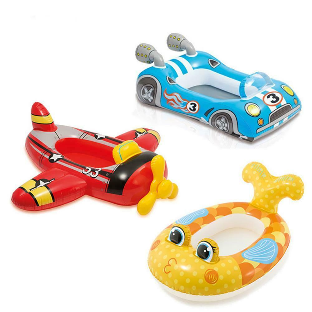 Child Swimming Ring Baby Pool Seat Float Aid Trainer Water Cartoon Boat @