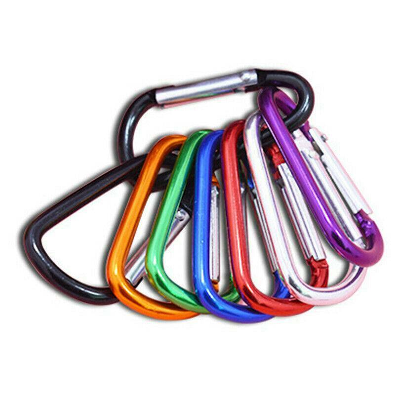 10 Bulk Aluminum Carabiner D-Ring Key Chain Clip Snap Hook Karabiner Camping Key