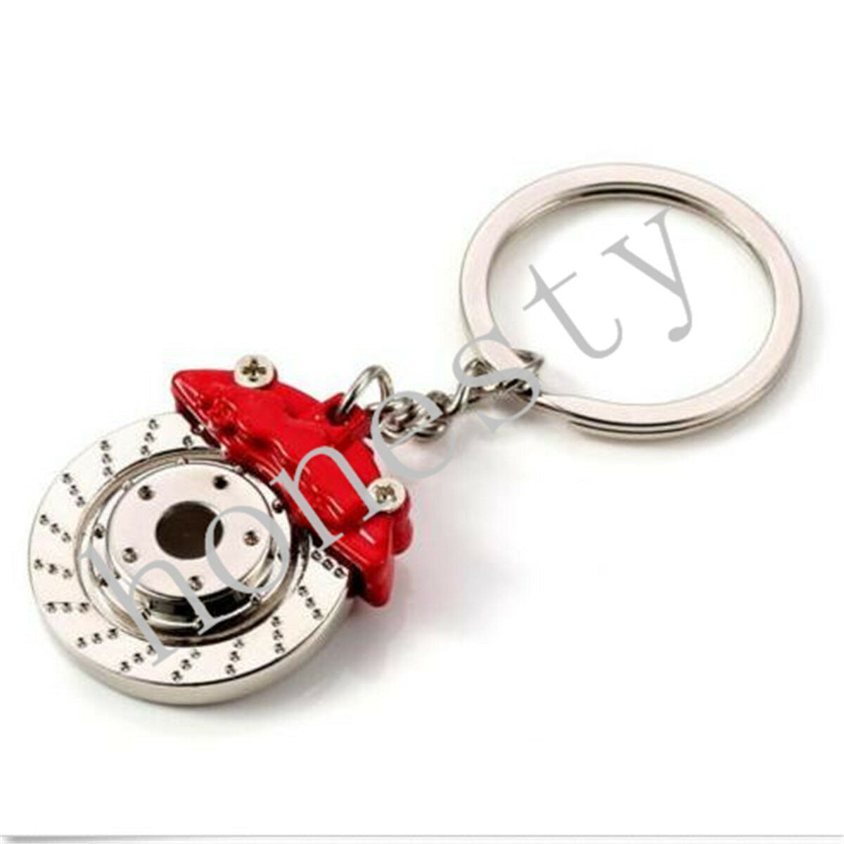 Fashion Mini JDM Car Parts Tuning Red Brake Disc Shape Keychain Keyring