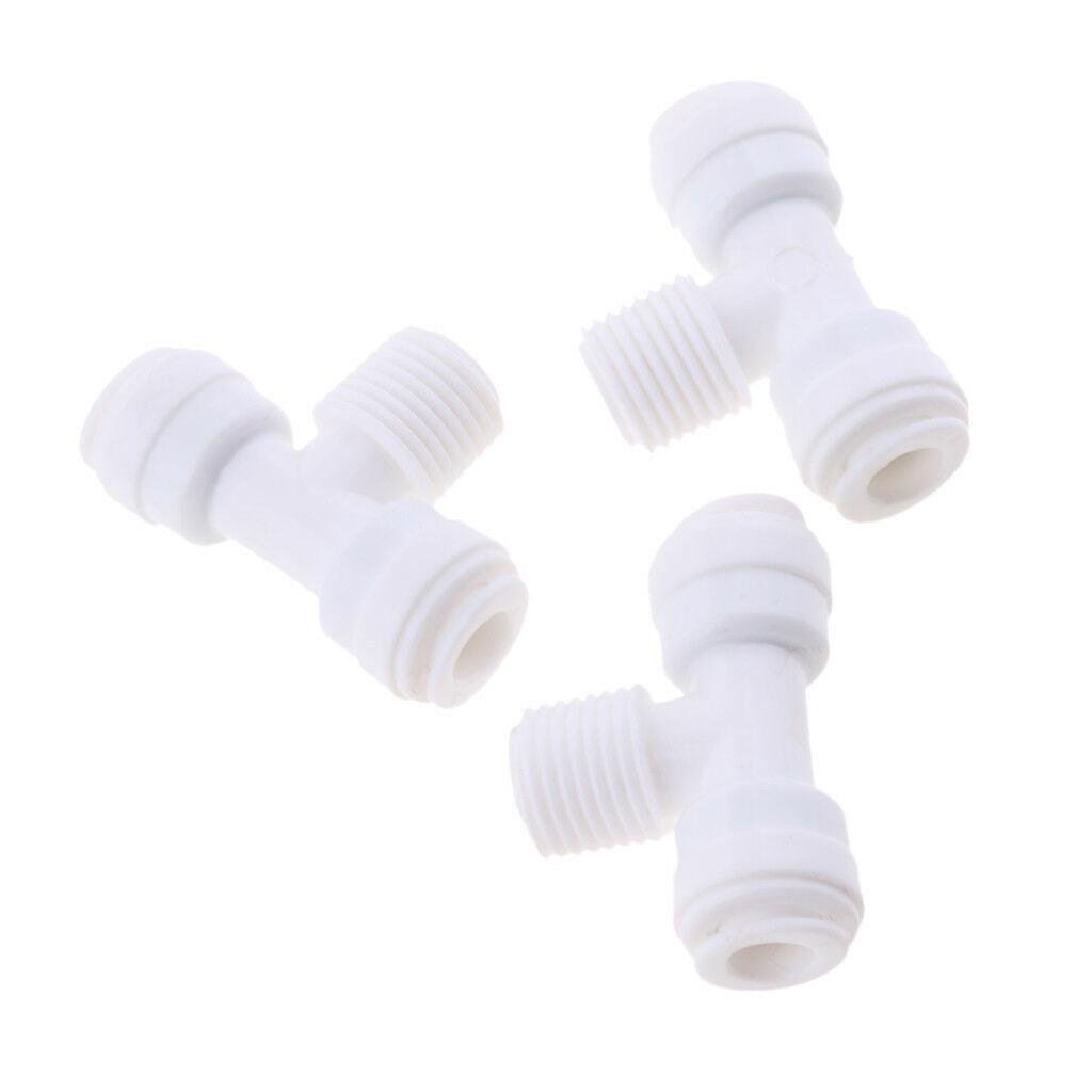 3Pcs Ball Valve Push Fit/ Thread for RO Water Reverse Osmosis System 1/4"