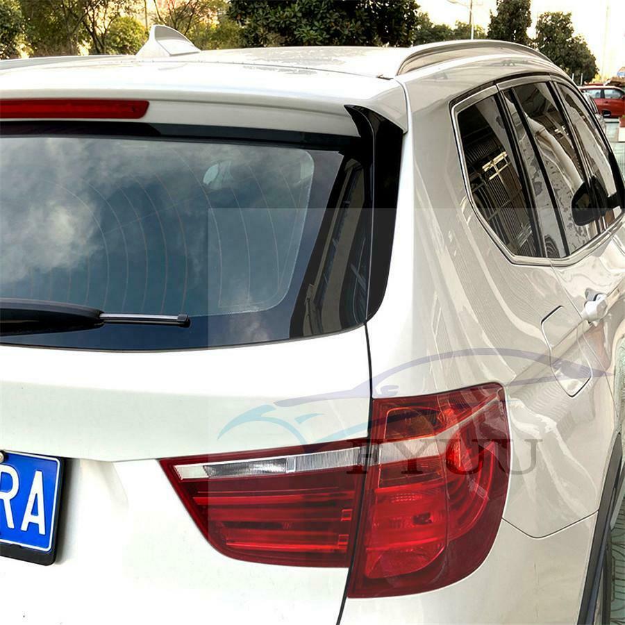 For 2011-2017 BMW X3 F25 Gloss Black Rear Window Spoiler Side Wing Cover Trim