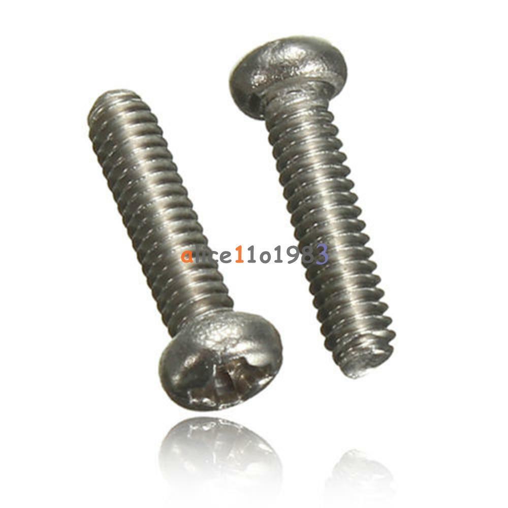 50PCS M2X6mm Screws Stainless Steel Round Head Plain End Metric Machine