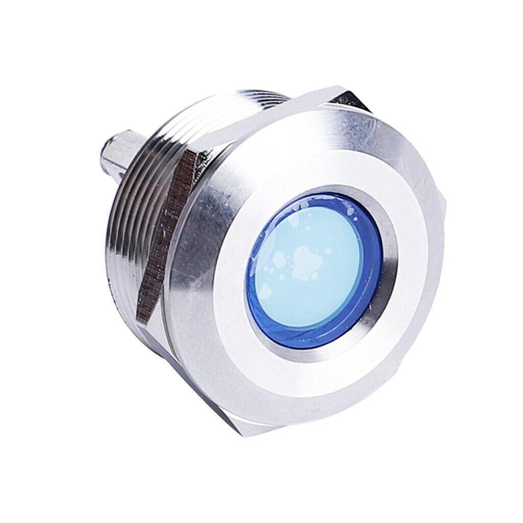 25mm 12V Blue LED IP67 Metal Dash Signal Indicator Light IB25B-C J-D