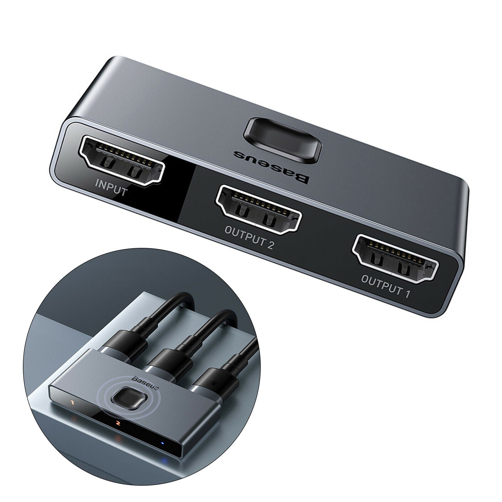 HDMI Switch 1x2/2x1 for PS4/3 TV Projector 4K HD Bi-Direction Switcher