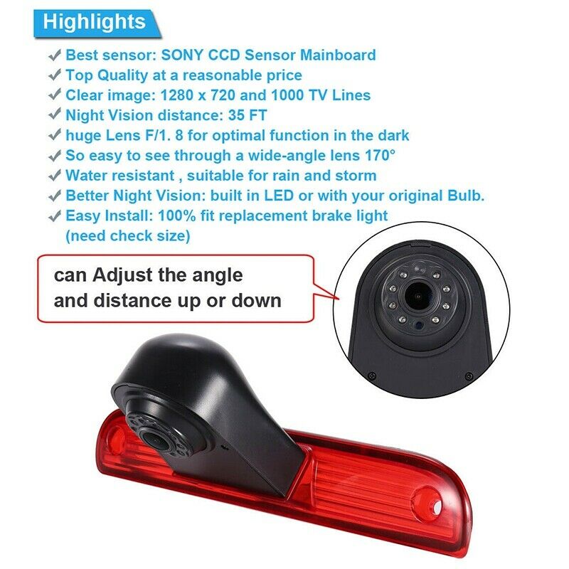Car High Brake Light Reversing Camera Rear View Camera for Fiat Ducato X250 X2P4