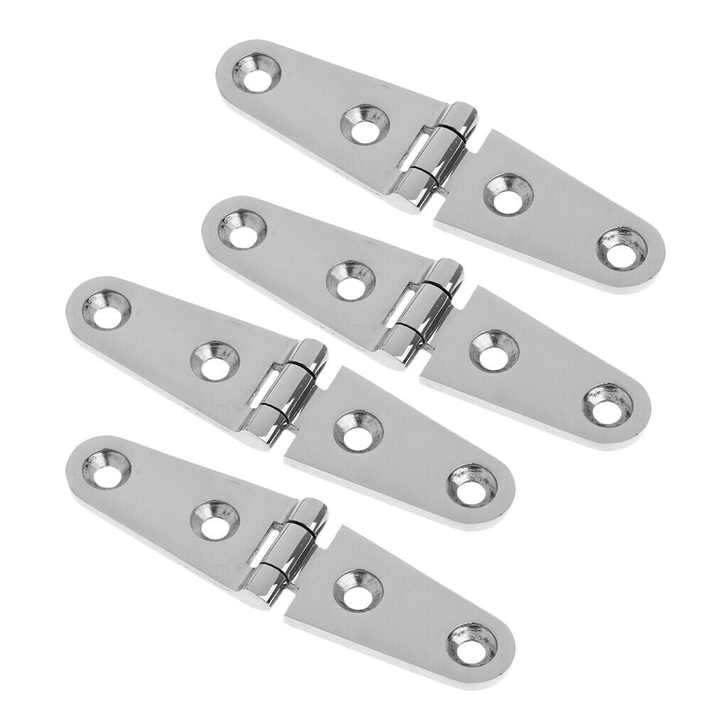 4 Pieces 100 X 25mm Marine 316 Stainless Steel Bridge Strap Door Hinge