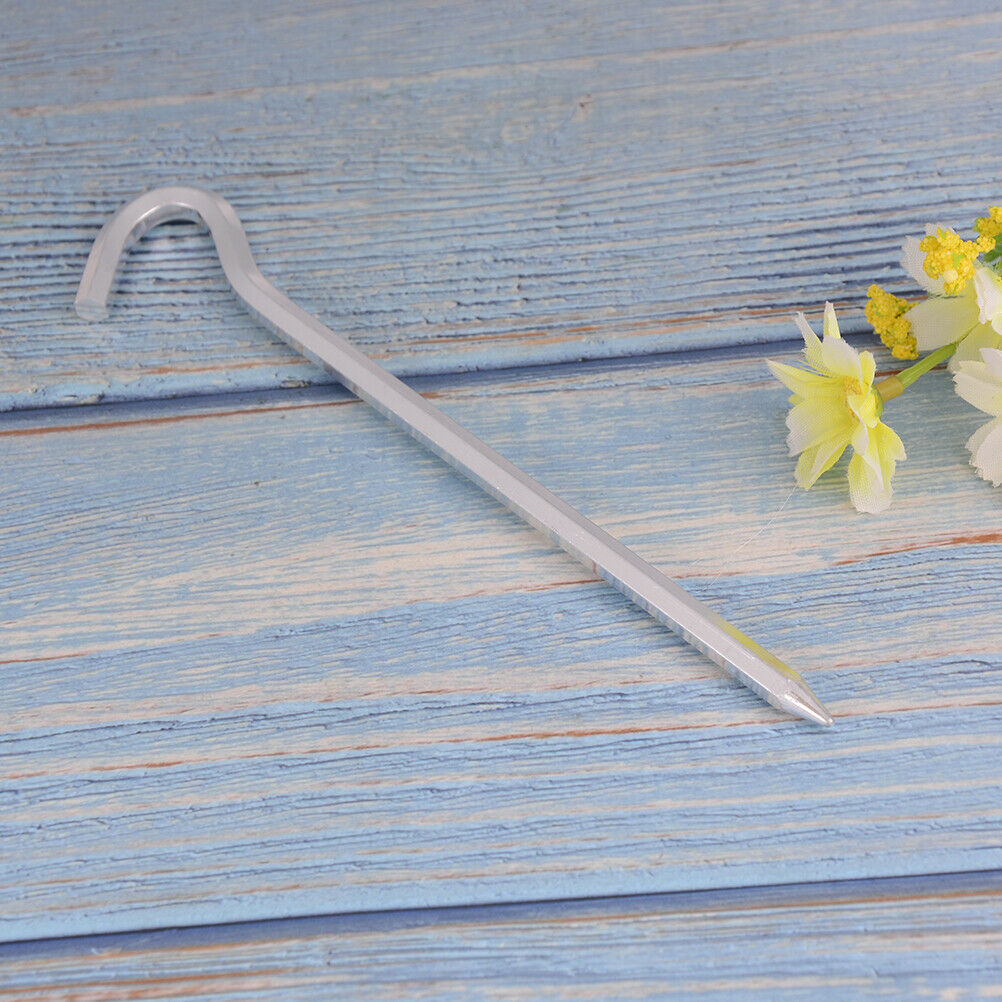 5 Pcs Alloy Tent Stakes Pegs Heavy Duty Nail Head 7.01Inch Solid Steel Me Hu SJ