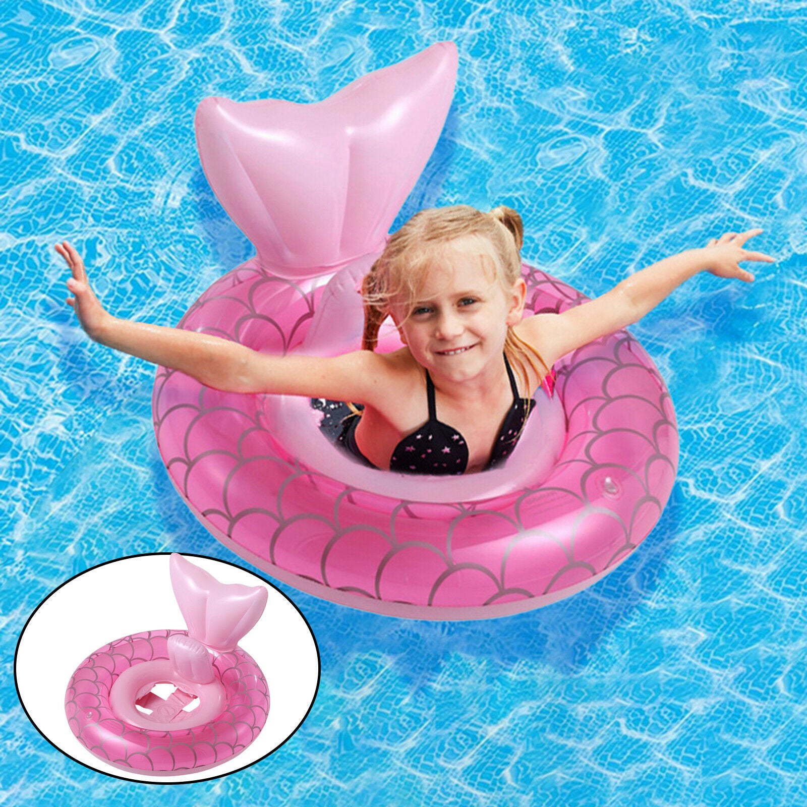 Beautiful Kids Swimming Loop Inflatable Mermaid Leak-proof Swimming Training