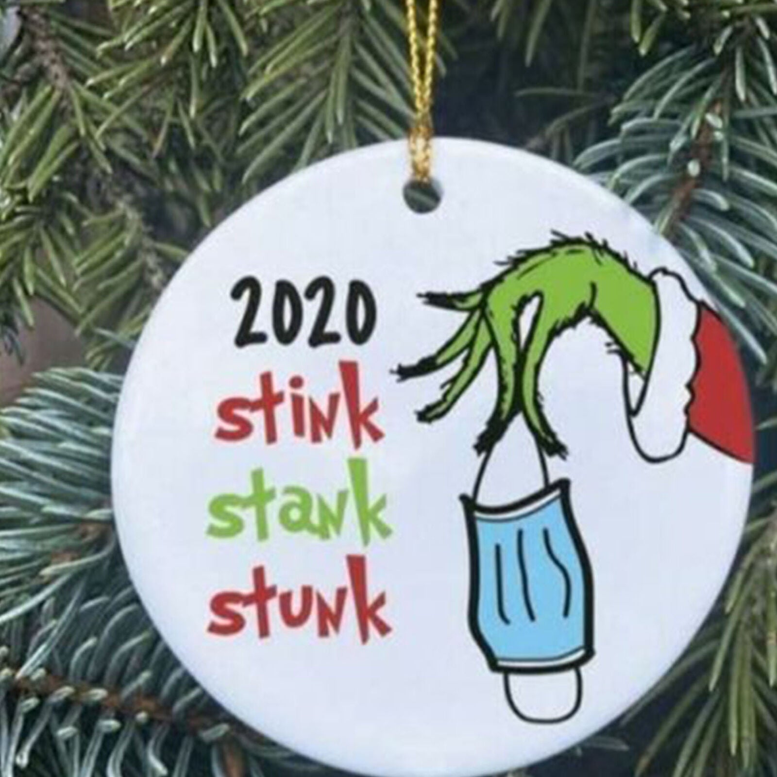 Christmas 2020 Stink Stank Stunk Quarantine Ornament Xmas Tree Hanging Decor