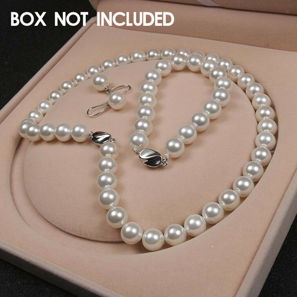 Natural Jewelry set Exquisite Shell Pearls Necklace 1 Pair Earrings for Lady