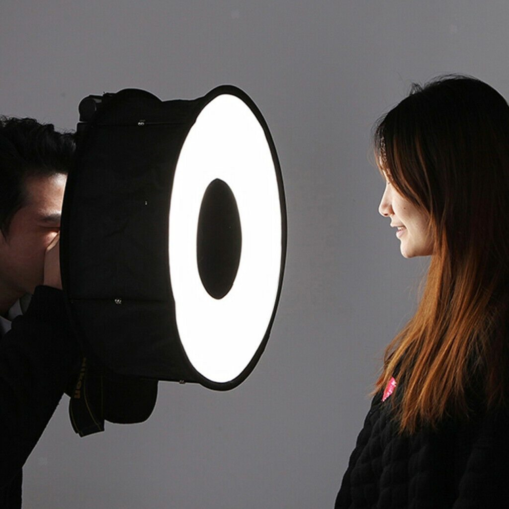 18" / 45cm Macro Ring Round Style Softbox for Speedlight Flash Light Shoot with