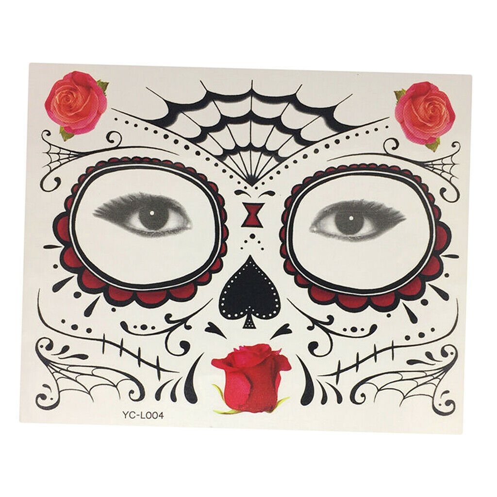 Halloween Waterproof Temporary Eye Tattoo Face Stickers Kit Red design 4