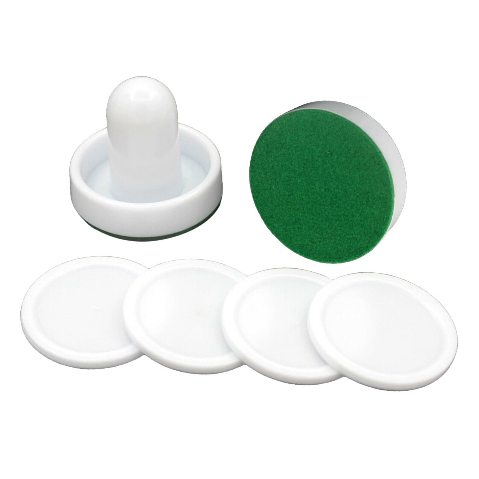 2PCS Air Hockey Pushers and 4PCS Pucks Small Size Entertainment Gift White