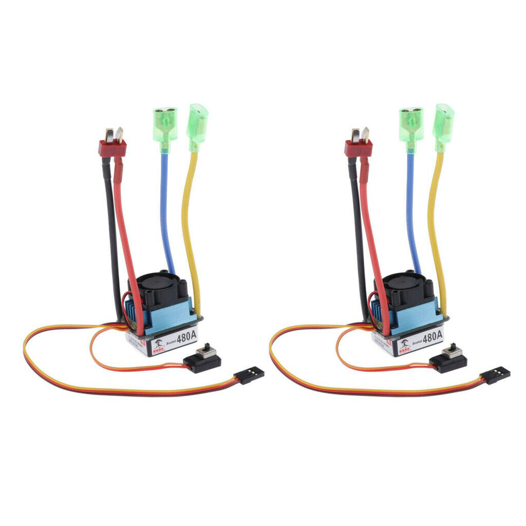 2 lot 480A 2-4S Speed Controller Brushed ESC for 540/550/775 Motor T Plug