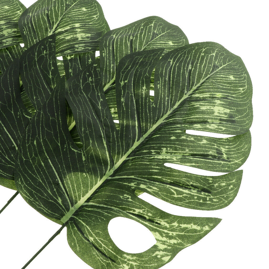 10x Large Artificial Leaf Faux Monstera Coconut Tree Leaves for Garden Home