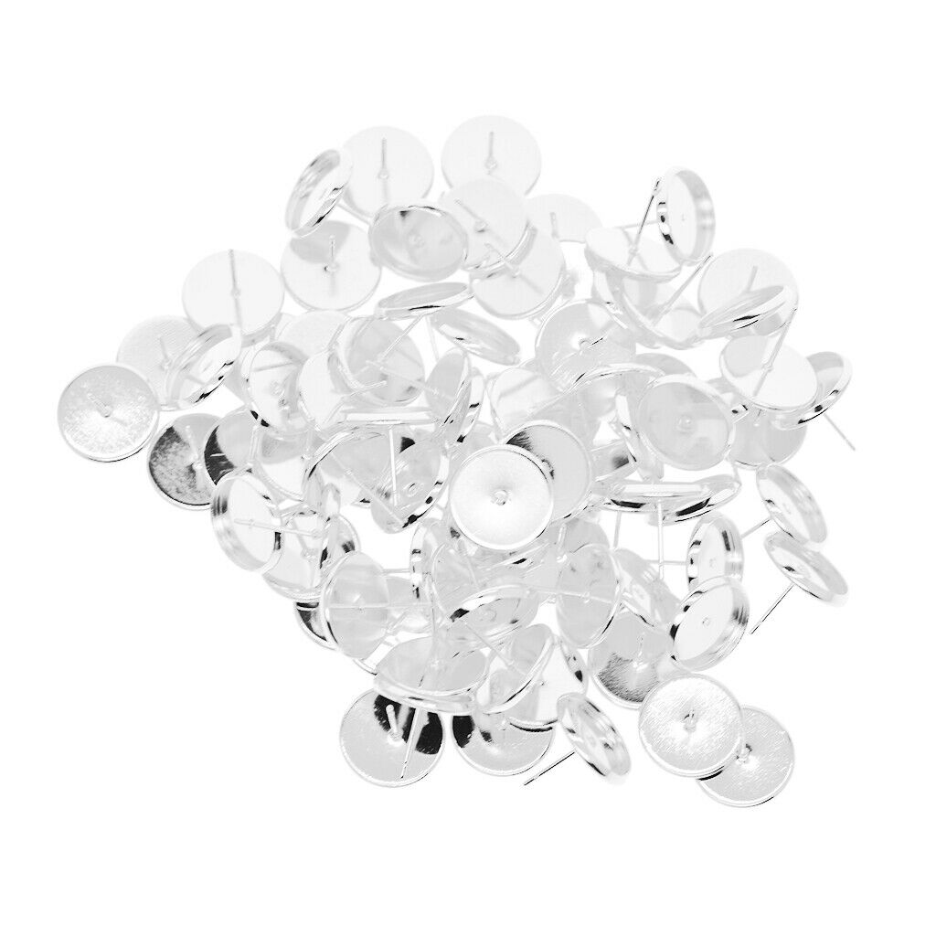 300PCS Cabochon Earring Settings Brass Stud Earring Cabochon Setting Post Cup US
