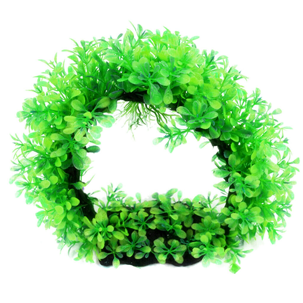 Plastic Archway Tree Artificial Plants Weeds Aquarium Fish Tank Decor Green