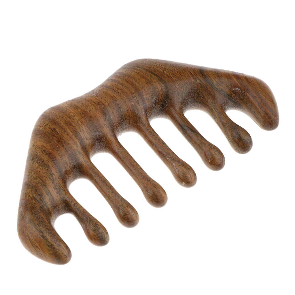 Handmade Green Sandalwood Hair Comb for Long Thick Curly Hair Beard Travel