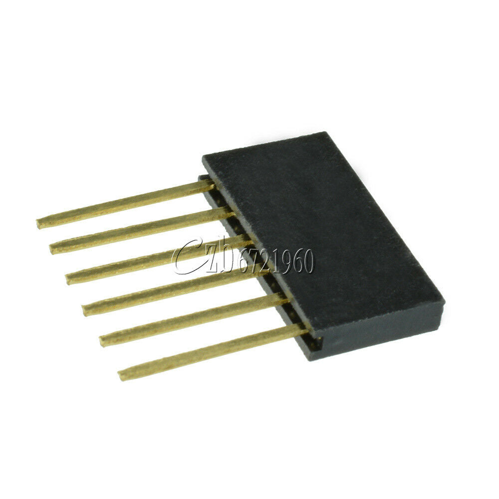 10pcs 6 Pin Single Row Stackable Shield Female Header 2.54mm Pitch for Arduino
