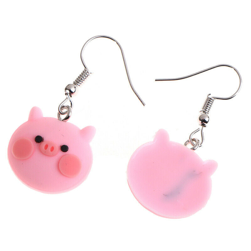 2Pcs/set New Fashion Pink Tender Pig Earrings Creative Simple And Cute Ea.l8
