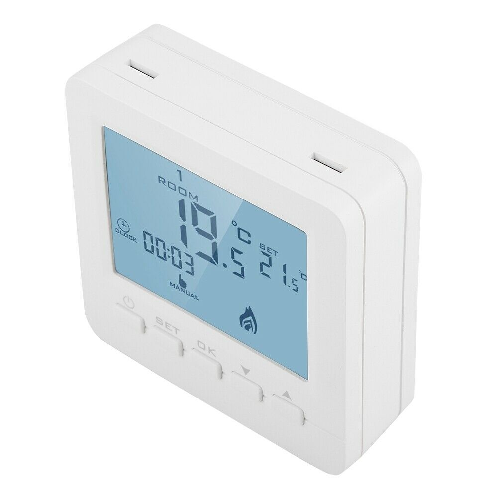 Digital LCD Heating Thermostat Dual Temperature Display Home Temp Controller 5A