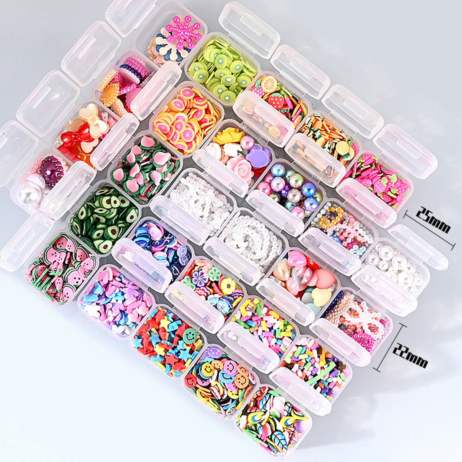 28Pcs Nail Art Charms 28 Different Types Simulation Creamy for Bracelet