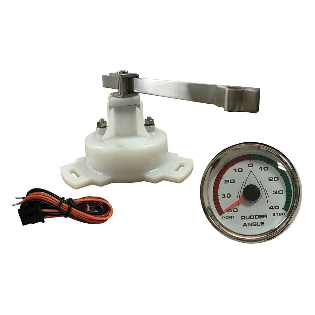 85mm Marine Boat Rudder Angle Gauge with Sensor 0-190Ω 9-32V White Dial