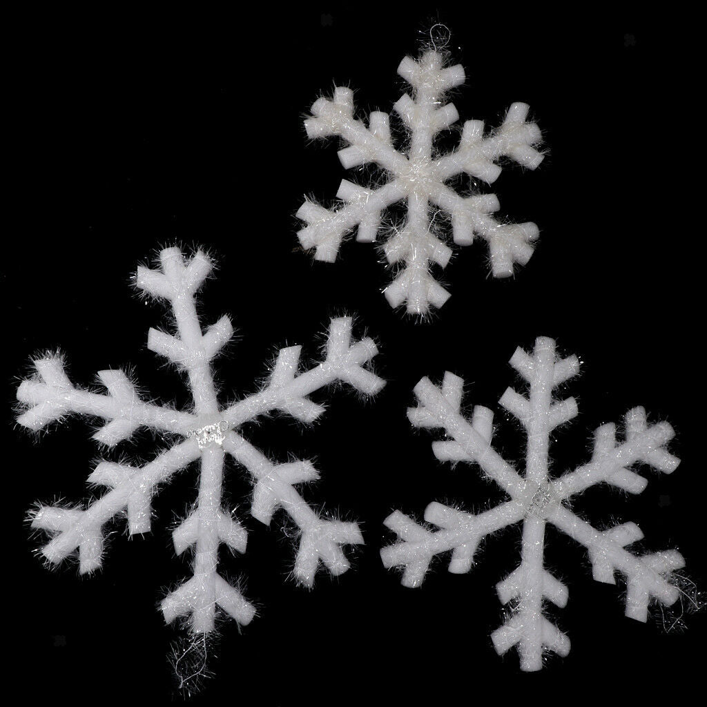 3pcs Christmas Snowflake Decoration Tree Hanging Xmas Holiday Ornaments