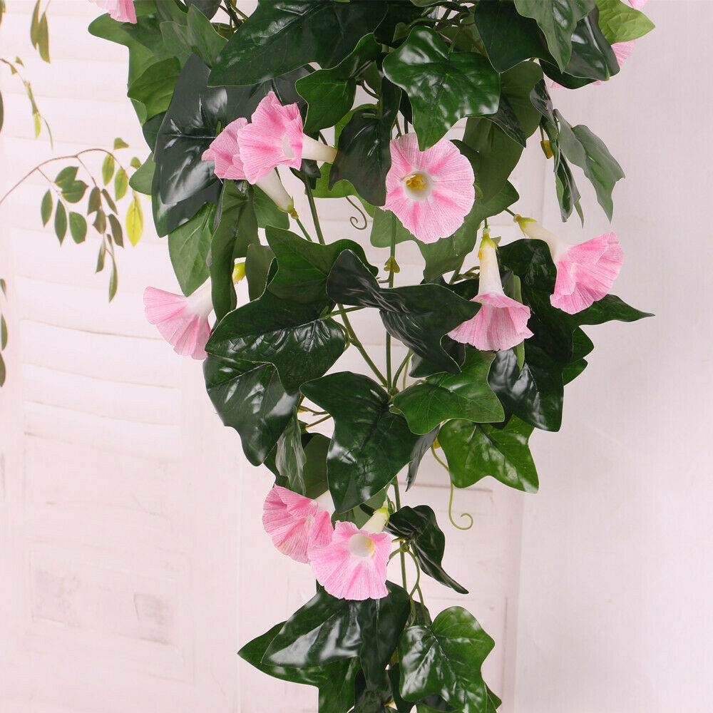 2x 85cm Flower Tendril Garland Hanging Silk Flowers Wedding Decor Pink