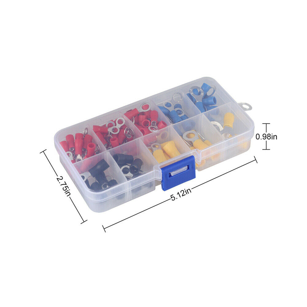 102PCS Insulated Electrical Wires Splice Terminal Spade/Crimp/Ring Connector Kit