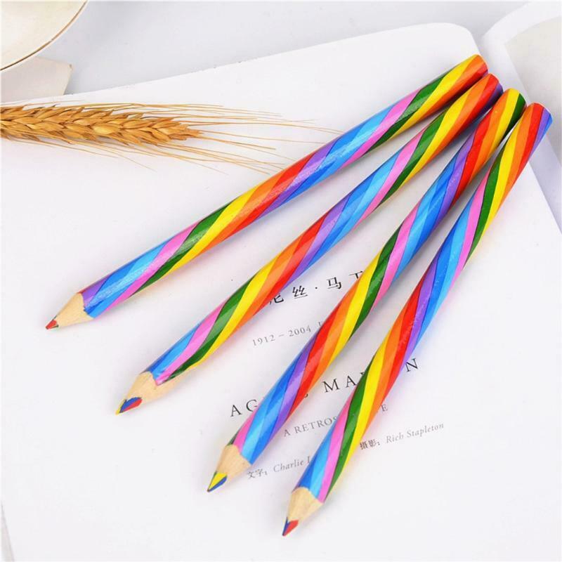 4 PCS Rainbow Pencil Pencil Student Pencil Rainbow Pencil DIY Painting Drawing