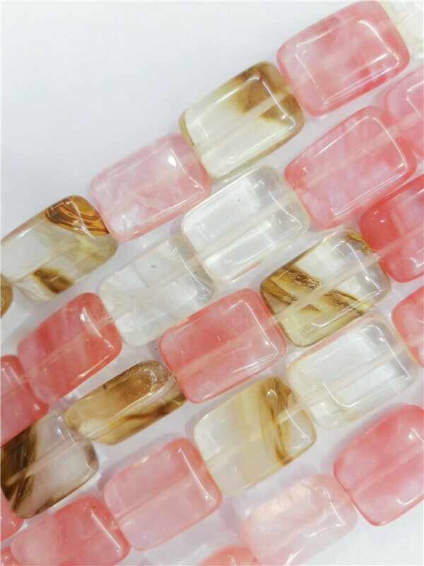 1 Strand 18x13x6mm Red Fire Cherry Quartz Rectangle Spacer Beads 15.5inch HH8815