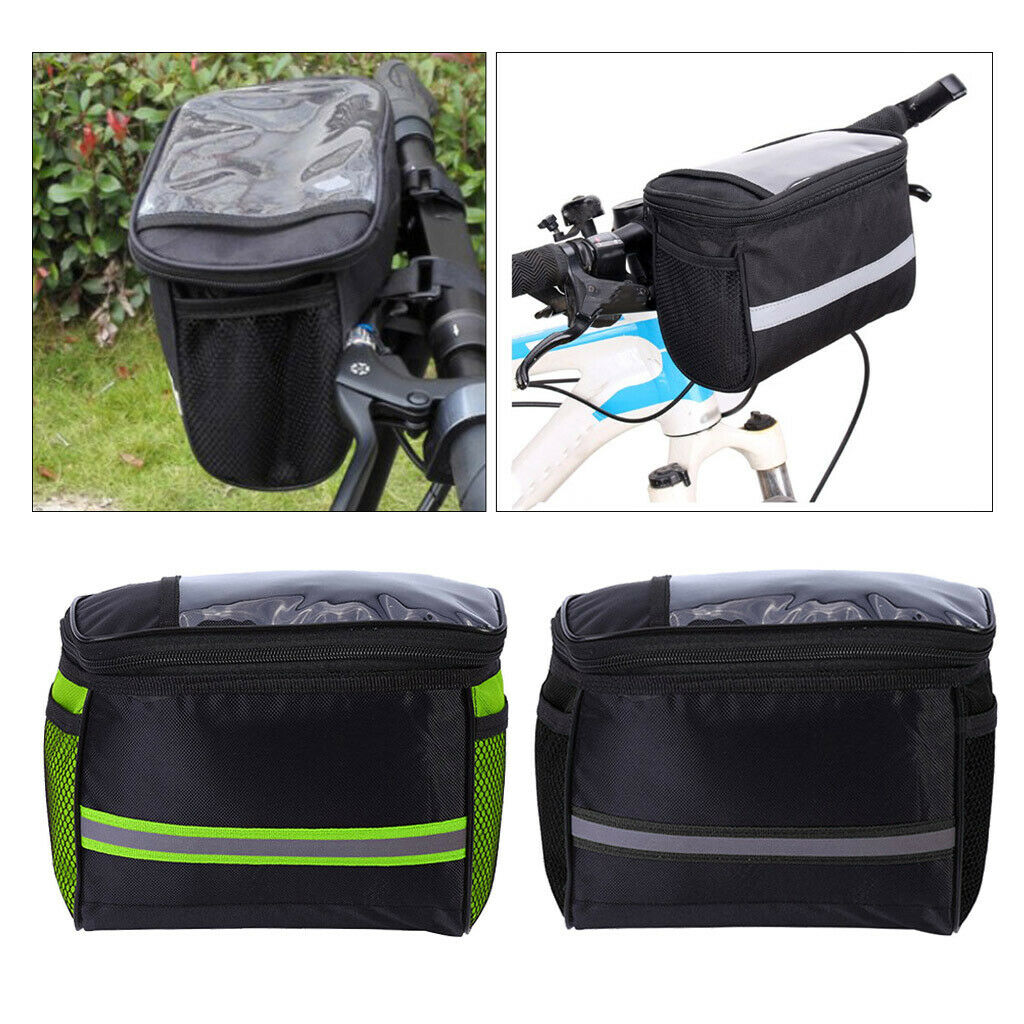 2Pcs Mountain Bike Handlebar Bag Bicycle Front Basket Bag Pouch Pack Pannier