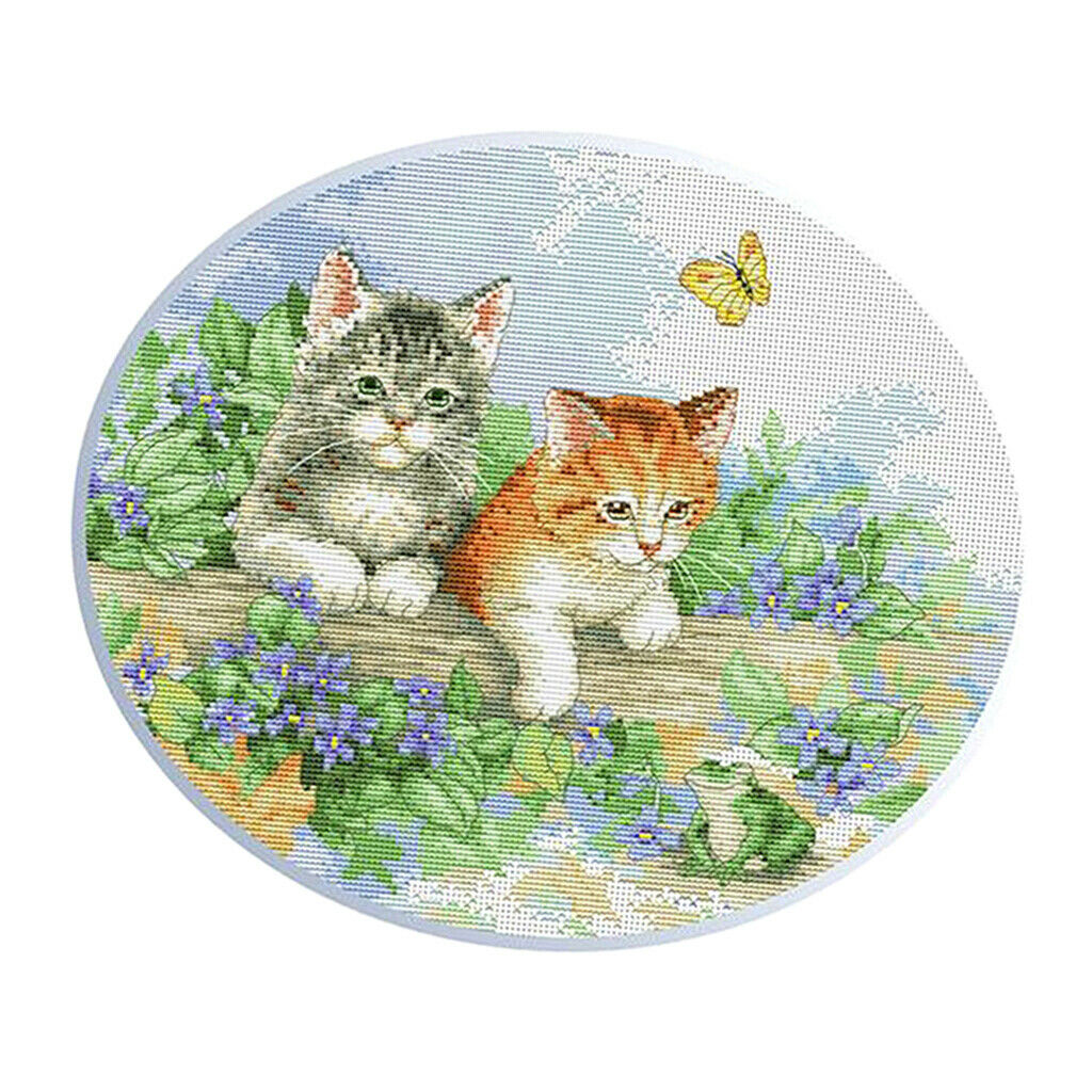 Cross Stitch Kits Printed Cute Cat Patterns for Beginners Kids Brithday Gift