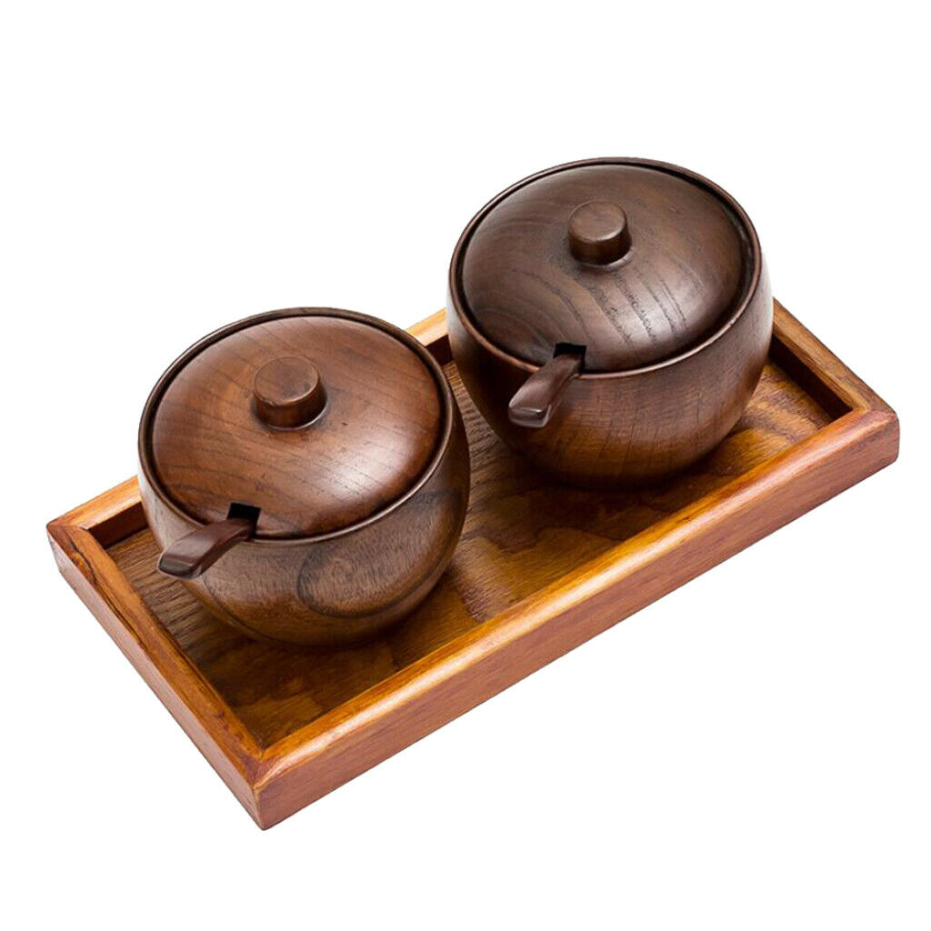 Wooden     Seasoning     Pot     Condiment     Canister     Spoon     Tray