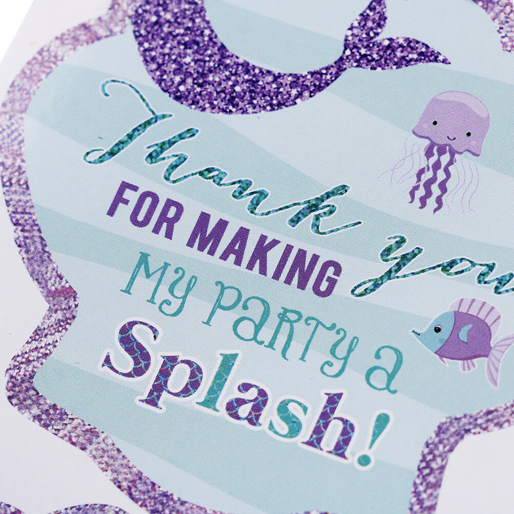 40pcs Mermaid Seal Stickers Thank You Sea Shell Labels DIY Baking Gift Lab.l8
